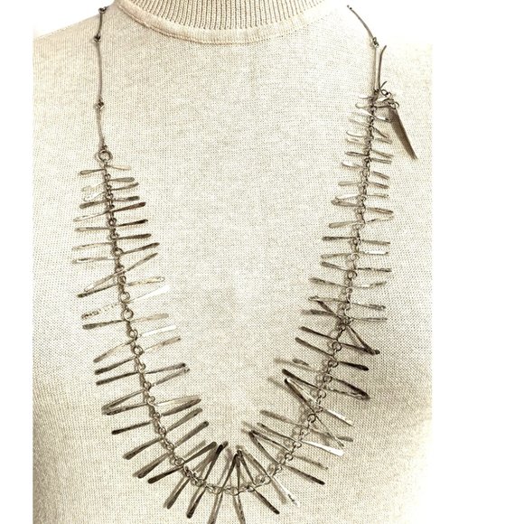 Dina Varano Sterling Spine Fringe Necklace